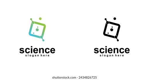 Kreative Molekulare Wissenschaft Logo-Design mit modernem Konzept| Prämienvektor