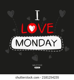 Creative (Monday) text, Can be used for stickers and tags, T-shirts, invitations, vector illustration.