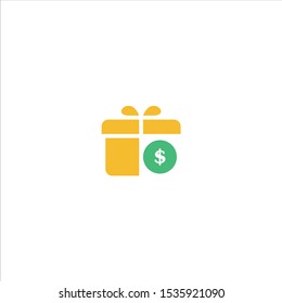 Creative money symbol isolated on white background. Symbol money design template, payment method, gift. Suitable for banner, Book Illustration, and Ecommerce Web Landing Page Concept.