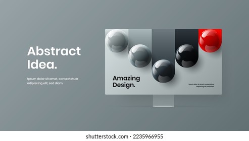 Creative monitor mockup presentation illustration. Colorful banner design vector layout.