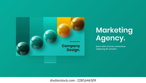 Creative monitor mockup website screen concept. Modern presentation vector design layout.