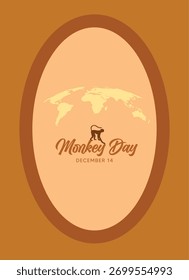 Diseño creativo de la celebración del día del mono 14 de diciembre