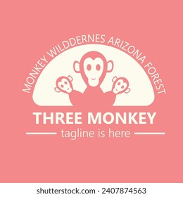Creative monkey logo design with simple concept. Suitable for businesses and companies