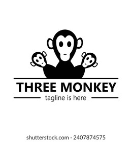 Creative monkey logo design with simple concept. Suitable for businesses and companies