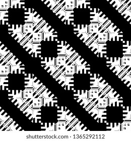 creative monochrome Art Deco Abstract traditional floral pattern for wallpaper ready for print