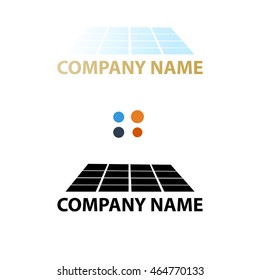 Creative monochrome and colored logo with square ornament vector illustration