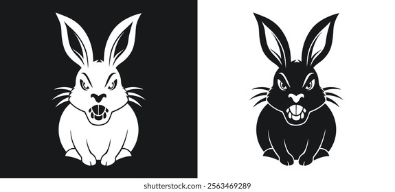 Creative Monochrome Rabbit Silhouette Design