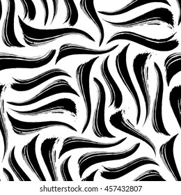 Creative monochrome striped background. Seamless pattern with hand drawn black and white stripes. Abstract design concept can be printed on textile, wrapping paper, greeting card, etc. EPS10