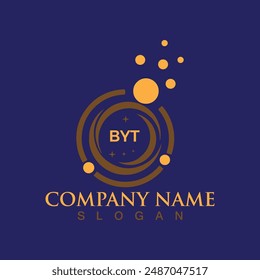 Diseño creativo del logotipo de la letra del monograma BYT para la marca de la compañía
