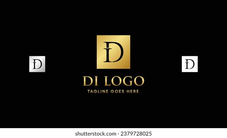 Creative monogram D with I concept. Gold Letter Design with Golden Luxury Colors and Monogram Design. Vector illustration