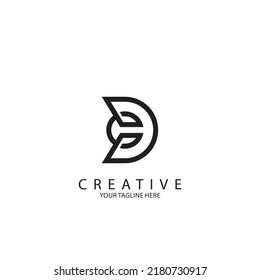 Creative monogram DC and CD letter logo vector
