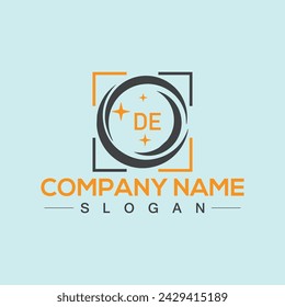 Creative monogram DE letter logo design for company branding