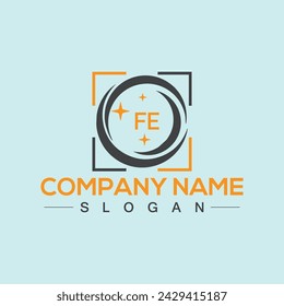 Creative monogram FE letter logo design for company branding