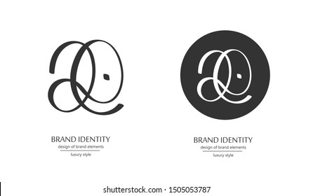 Creative monogram - hand drawn calligraphy sign. Can be used as a logo. It at the same time can mean sound tarnscription symbol and A and E letter combination. Vector illustration.