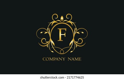 Creative monogram, icon with letter F. Logo design for your business, restaurant, invitation, label.