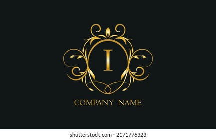 Creative monogram, icon with letter I. Logo design for your business, restaurant, invitation, label.