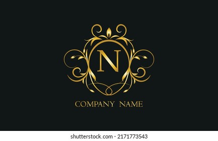 Creative monogram, icon with letter N. Logo design for your business, restaurant, invitation, label.