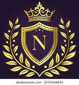 Creative monogram, icon with letter N. Logo design for your business invitation, label.
