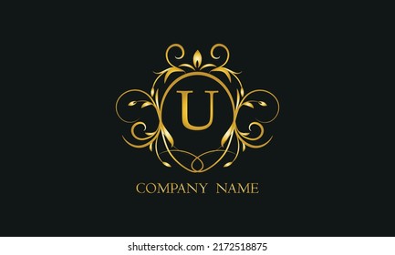 Creative monogram, icon with letter U. Logo design for your business, restaurant, invitation, label.