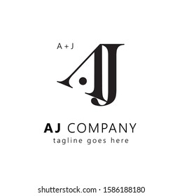 Creative monogram initial letter aj uppercase modern logo design template elements. Black letter Isolated on white background. Suitable for business, consulting group company.