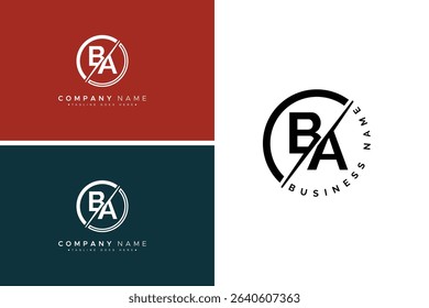 Creative Monogram for Initial Letter BA Logo - Minimal Vector Logo Template for alphabet B and A