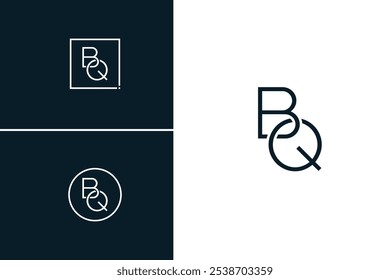 Creative Monogram for Initial Letter BQ Logo - Minimal Vector Logo Template for alphabet B and Q