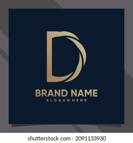 Creative monogram initial letter d with unique concept and golden style color