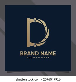 Creative monogram initial letter d with unique concept and golden style color