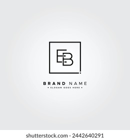 Creative Monogram for Initial Letter EB Logo - Minimal Vector Logo Template for alphabet E and B