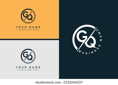 Creative Monogram for Initial Letter GQ Logo - Minimal Vector Logo Template for alphabet G and Q