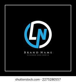 Creative Monogram for Initial Letter LN Logo - Minimal Vector Logo Template for alphabet L and N