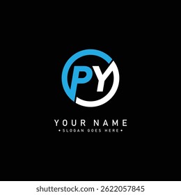 Creative Monogram for Initial Letter PY Logo - Minimal Vector Logo Template for alphabet P and Y
