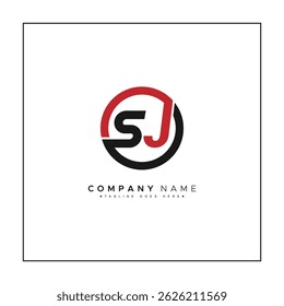 Monograma creativo para la letra inicial SJ Logo - Plantilla mínima del logotipo del Vector para el alfabeto S y J