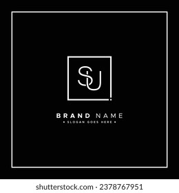 Creative Monogram for Initial Letter SU Logo - Minimal Vector Logo Template for alphabet S and U