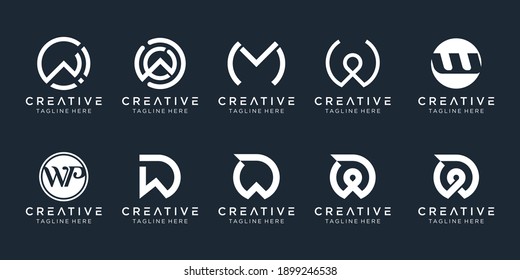 creative monogram initials W logo template. icons for business of fashion, sport, finance, simple.