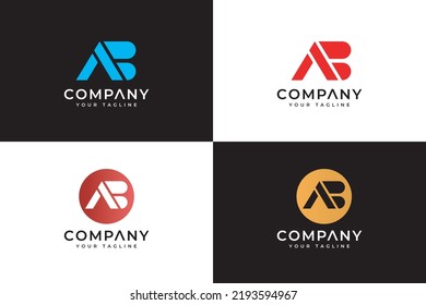 Diseño de logotipo de ab con letra de monograma creativo