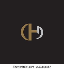 Creative monogram letter D and H logo template Premium Vector