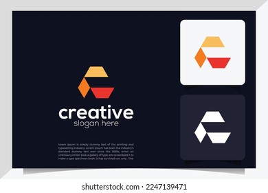 creative monogram letter f logo design template