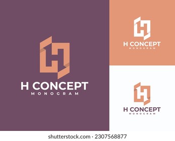 diseño del logotipo de letra h de monograma creativo