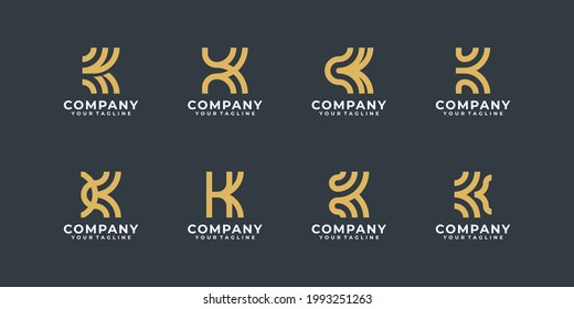 creative monogram letter k logo design collection