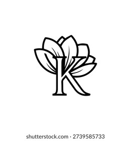 Creative monogram letter logo combined with leaf elemen