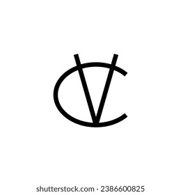creative monogram letter VC, CV, V or C logo design