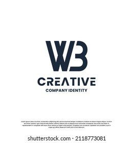 creative monogram letter W B logo design inspiration