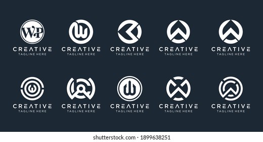 creative monogram letter W logo template. icons for business of fashion, sport, finance, simple.