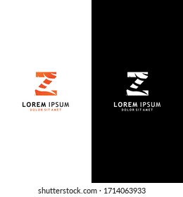 Creative monogram letter Z Tiger logo design element. Colorful Tiger pattern symbol suitable for wild logo company.