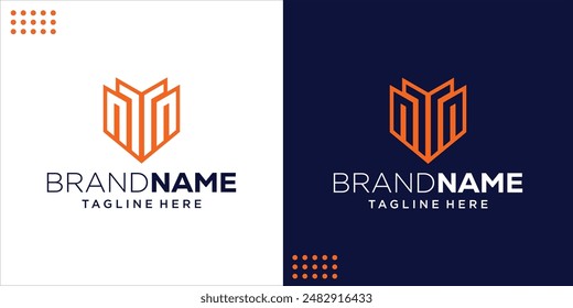 Creative Monogram Logo Abstract Letter YN Shield, Design Inspiration, Illustration, Vector