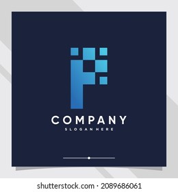 Creative monogram logo design initial letter P with unique concept part four