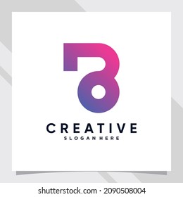 Creative monogram logo design initial letter b for business company or personal with modern concept