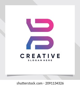 Creative monogram logo design initial letter b for business company or personal with modern concept