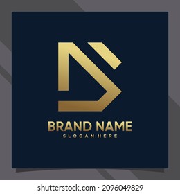 Creative monogram logo design initial letter b with modern concept and golden style color